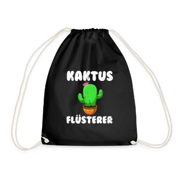 Kaktus Flüsterer Kakteen Sukkulenten Mädchen - Turnbeutel - Schwarz - Vorne