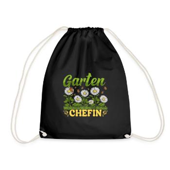 Garten Chefin Gänseblümchen Gärtnerin Blumenliebe - Turnbeutel - Schwarz - Vorne