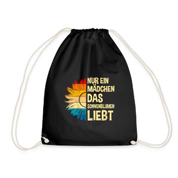 Nur ein Mädchen das Sonnenblumen liebt Garten Girl - Turnbeutel - Schwarz - Vorne