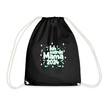 Ich werde Mama 2024 Babyparty 2024 Mütter - Turnbeutel - Schwarz - Vorne
