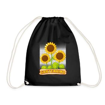 Garten Kind Sonnenblumen Kinder Gartenliebhaber - Turnbeutel - Schwarz - Vorne