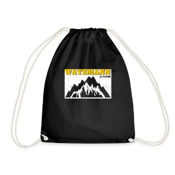 Watzmann Bergfan klettern Bergsteiger Wanderer - Turnbeutel - Schwarz - Vorne