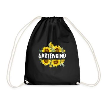 Garten Kind Sonnenblumen Kinder Gartenliebhaber - Turnbeutel - Schwarz - Vorne