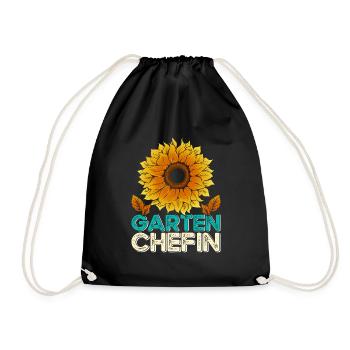 Garten Chefin Sonnenblumen Gartenfreundin Blumen - Turnbeutel - Schwarz - Vorne