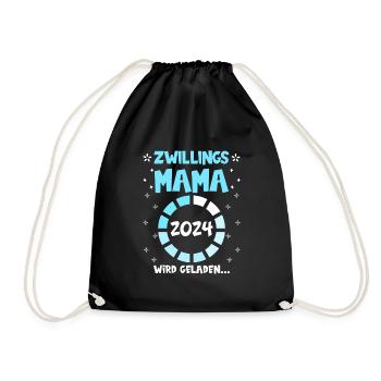 Zwillingsmama wird geladen 2024 werdende Mama 2024 - Turnbeutel - Schwarz - Vorne