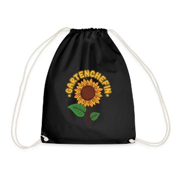 Garten Chefin Sonnenblumen Gartenfreundin - Turnbeutel - Schwarz - Vorne