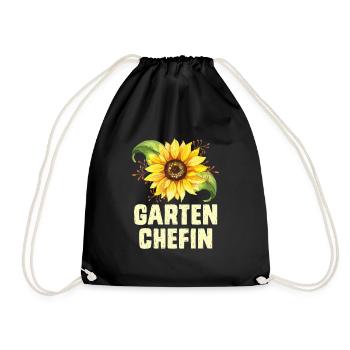 Garten Chefin Sonnenblumen Gartenfreundin - Turnbeutel - Schwarz - Vorne