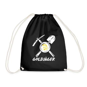 Goldjäger Goldwäscher Goldgräber Gold Fan - Turnbeutel - Schwarz - Vorne