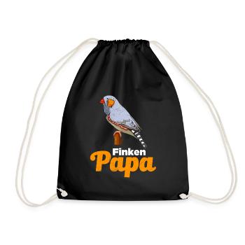 Finken Papa Zebrafinken Vogelliebhaber Finkenvogel - Turnbeutel - Schwarz - Vorne