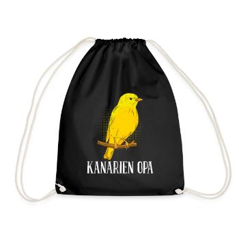 Kanarien Opa Canary Grandpa Wellensittich - Turnbeutel - Schwarz - Vorne