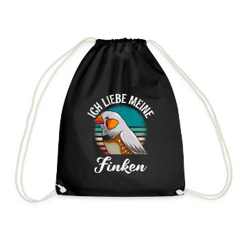Ich liebe meine Finken Vogelliebhaber Vogelbesitz - Turnbeutel - Schwarz - Vorne