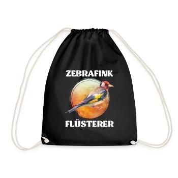 Zebrafink Flüsterer Vogelliebhaber Finkenvogel - Turnbeutel - Schwarz - Vorne
