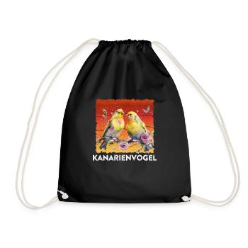 Kanarienvögel Canary Bird Vogelliebhaber - Turnbeutel - Schwarz - Vorne