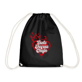 Tante Ehefrau Chefin Legende Auntie Tanten - Turnbeutel - Schwarz - Vorne