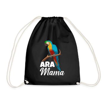 Ara Mama Papagei Fan Vogelliebhaber Macaw - Turnbeutel - Schwarz - Vorne