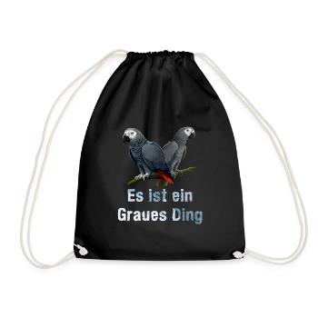 African Grey Es ist ein Graues Ding Papageien - Turnbeutel - Schwarz - Vorne