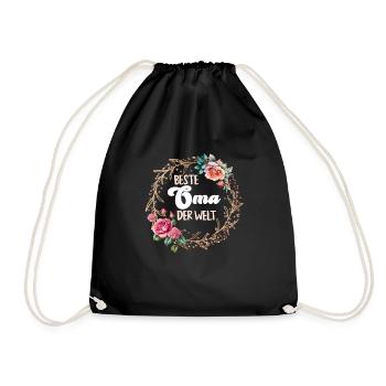 Weltbeste Oma Muttertag Beste Oma Super Grandma - Turnbeutel - Schwarz - Vorne