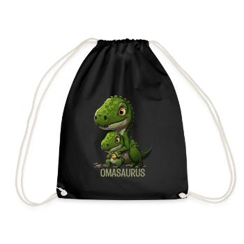 Omasaurus Grandma Muttertag Dinosaurier Fan - Turnbeutel - Schwarz - Vorne