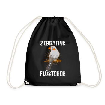 Zebrafink Flüsterer Vogelliebhaber Finkenvogel - Turnbeutel - Schwarz - Vorne