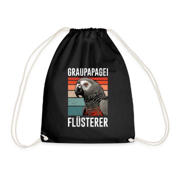 Grau Papagei Flüsterer African Grey Whisperer - Turnbeutel - Schwarz - Vorne