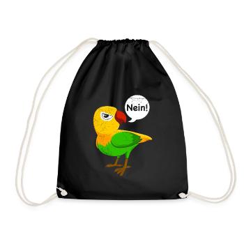 Liebesvögel Nein! sturre Vögel Lovebirds Papageien - Turnbeutel - Schwarz - Vorne