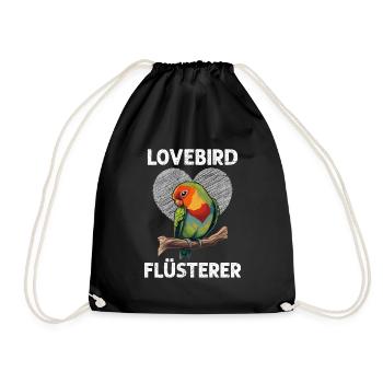 Lovebird Flüsterer Lovebird Whisperer Liebesvögel - Turnbeutel - Schwarz - Vorne