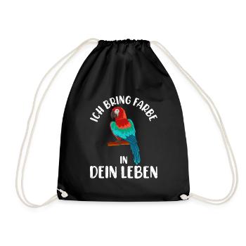Aras Ich bring Fabe in dein Leben Papagei Fan - Turnbeutel - Schwarz - Vorne