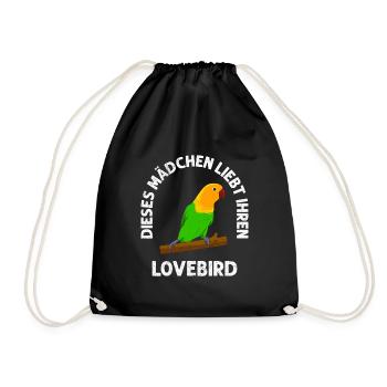 Dieses Mädchen liebt ihren Lovebird Girls - Turnbeutel - Schwarz - Vorne