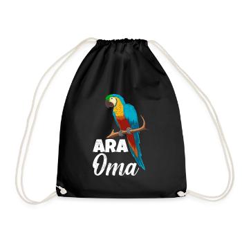 Ara Oma Macaw Grandma Vogelliebhaber Frauen - Turnbeutel - Schwarz - Vorne
