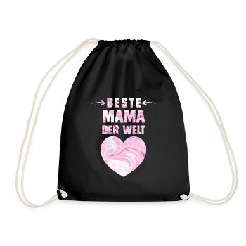Beste Mama der Welt Muttertag weltbeste Mama - Turnbeutel - Schwarz - Vorne