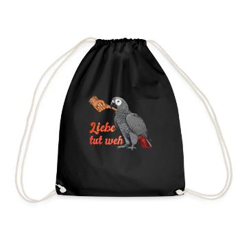 Liebe tut Weh Grau Papagei Halter African Grey - Turnbeutel - Schwarz - Vorne
