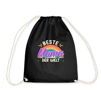 Coole Mama Muttertag weltbeste Mama Mothersday - Turnbeutel - Schwarz - Vorne
