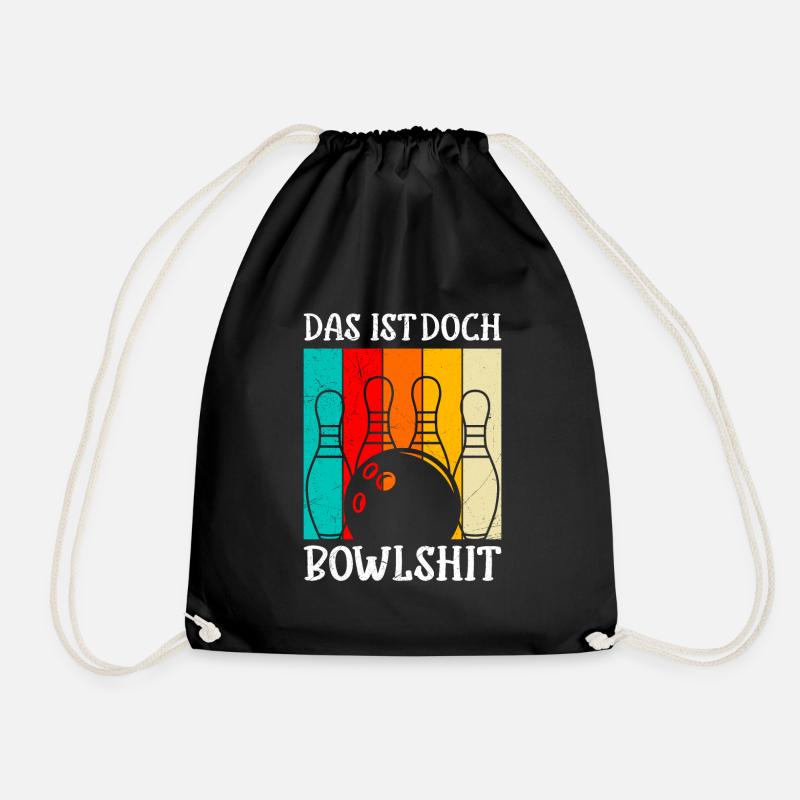 Bowling Das ist doch Bowlshit lustiges Bowling - Turnbeutel - Schwarz