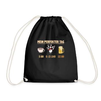 Mein Perfekter Tag Kaffee Fan Bierfan - Turnbeutel - Schwarz - Vorne