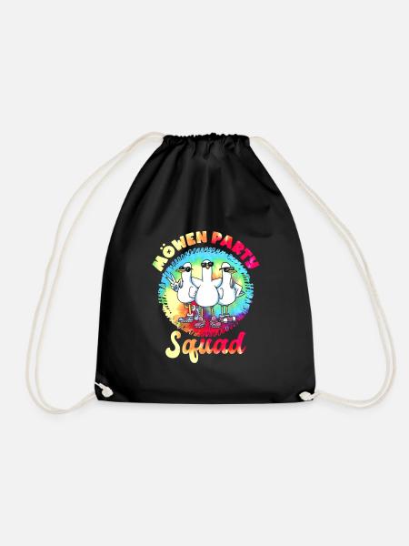 Möwen Party Squad Vogelliebhaber Möwen Shirt - Turnbeutel - Schwarz