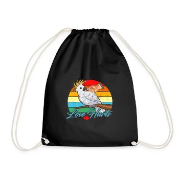 L’amour fait mal au porte-perroquet oiseau cacatoès - Sac de sport léger - noir - Devant