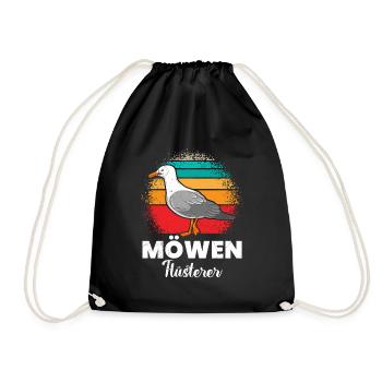 Möwen Flüsterer Vogelliebhaber Möwen Shirt - Turnbeutel - Schwarz - Vorne
