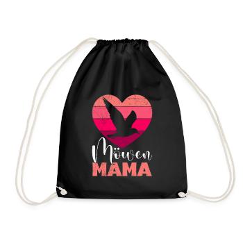 Möwen Mama Vogelliebhaber Möwe Frauen - Turnbeutel - Schwarz - Vorne