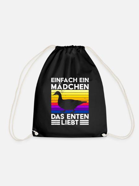 Einfach ein Mädchen das Enten liebt Entenhalter - Turnbeutel - Schwarz