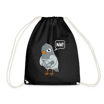 Taubenliebhaber Nö! Taubenfreunde Tauben Shirts - Turnbeutel - Schwarz - Vorne