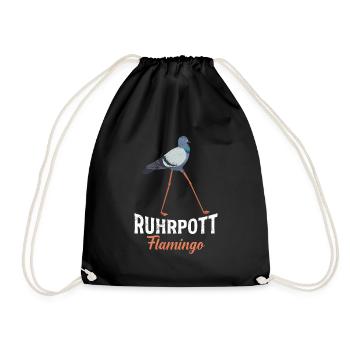 Ruhrpott Flamingo Taubenliebhaber Tauben - Turnbeutel - Schwarz - Vorne