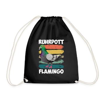 Ruhrpott Flamingo Taubenliebhaber Tauben - Turnbeutel - Schwarz - Vorne