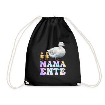 Mama Ente Entenliebhaber Ente Fan Frauen - Turnbeutel - Schwarz - Vorne
