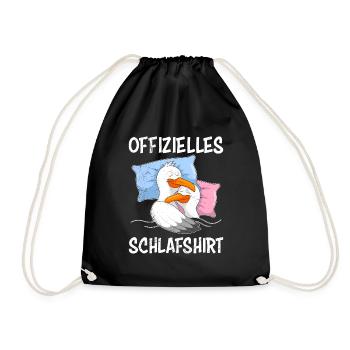 Offizielles Schlafshirt Möwen Vogelliebhaber - Turnbeutel - Schwarz - Vorne