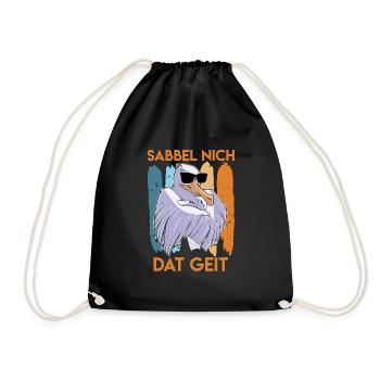 Möwe cool Sabbel nich Dat Geit Möwen Vogelfreund - Turnbeutel - Schwarz - Vorne
