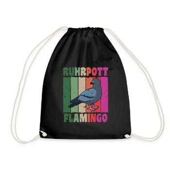 Ruhrpott Flamingo Taubenfreunde Tauben Fan - Turnbeutel - Schwarz - Vorne
