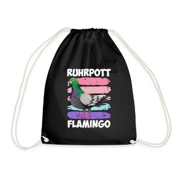 Ruhrpott Flamingo Taubenliebhaber Tauben - Turnbeutel - Schwarz - Vorne
