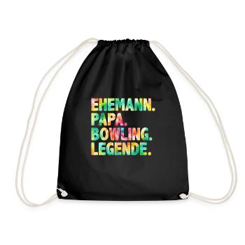 Ehemann Papa Bowling Legende Bowling Shirt - Turnbeutel - Schwarz - Vorne