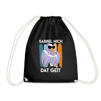 Möwe cool Sabbel nich Dat Geit Möwen Vogelfreund - Turnbeutel - Schwarz - Vorne