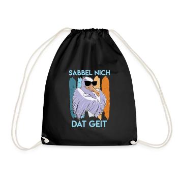 Möwe cool Sabbel nich Dat Geit Möwen Vogelfreund - Turnbeutel - Schwarz - Vorne